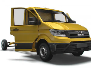 Sasis rangka datar MAN TGE HQ Interior 2023 Model 3D