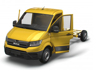 MAN TGE Flat frame chassis HQ Interior 2023 3D Модель