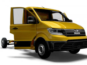 MAN TGE Flat frame chassis HQ Interior 2023 3D Model