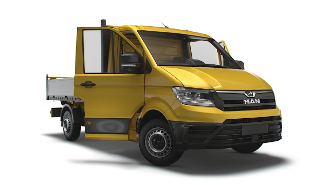 MAN TGE Single Cab Tipper HQ Interior 2023 3Dモデル .c4d .max .obj .3ds .fbx .stl .blend 