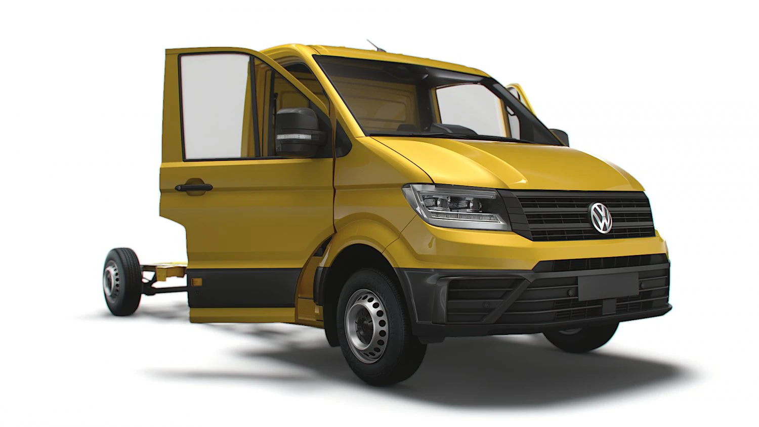 VW Crafter Flat frame chassis HQ Interior 2023 3D Model .c4d .max .obj .3ds .fbx .stl .blend 