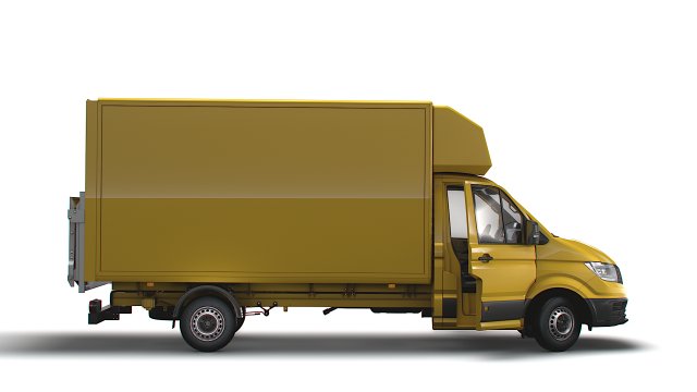 VW Crafter Luton Tail Lift HQ Interior 2023 Modelo 3D .c4d .max .obj .3ds .fbx .stl .blend 