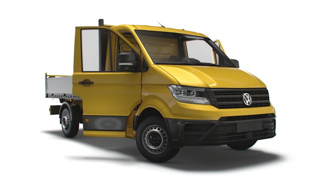 VW Crafter Single Cab Tipper HQ Interior 2023 3D 模型 .c4d .max .obj .3ds .fbx .stl .blend 