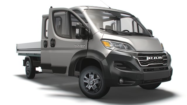 RAM Promaster Crew Cab Truck HQInterior 2023 3D Model .c4d .max .obj .3ds .fbx .stl .blend 
