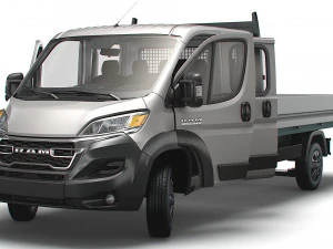 RAM Promaster Crew Cab Truck HQInterior 2023 3D Model