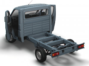 Peugeot Boxer Chassis HQInterior SCab 3000WB 2023 3D Модель