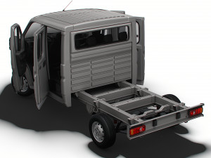 Peugeot Boxer Chassis Truck CrCab 3450WB HQInterior 2023 3D 模型