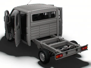 Peugeot Boxer Chassis Truck CrCab 3450WB HQInterior 2023 3D Model