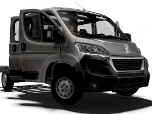 Peugeot Boxer Chassis Truck CrCab 3450WB HQInterior 2023 3D Model