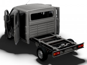 Peugeot Boxer Chassis Truck CrCab 3450WB HQInterior 2023 3D 模型