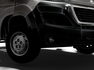 Peugeot Boxer Chassis Truck CrCab 3450WB HQInterior 2023 3D 模型
