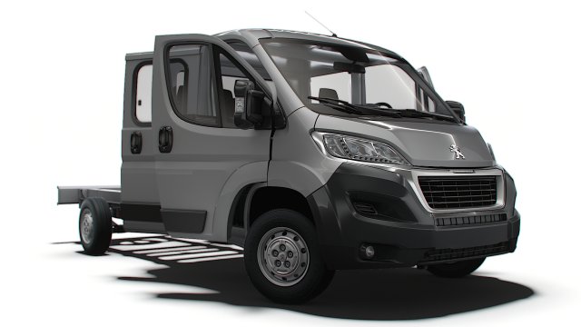 Peugeot Boxer Chassis Truck CrCab 4035WBXL HQInterior 2023 3D Model .c4d .max .obj .3ds .fbx .stl .blend 