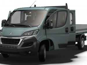 Peugeot Boxer Crew Cab Truck HQInterior 2023 3D मॉडल