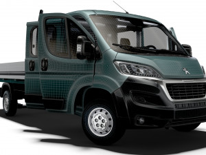 Peugeot Boxer Crew Cab Truck HQInterior 2023 3D मॉडल