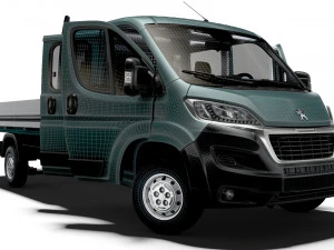 プジョー ボクサー クルーキャブ トラック本社インテリア 2023 3Dモデル