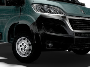 Peugeot Boxer Crew Cab Truck HQInterior 2023 3D मॉडल