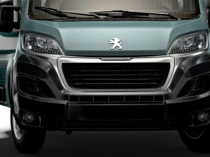 プジョー ボクサー クルーキャブ トラック本社インテリア 2023 3Dモデル