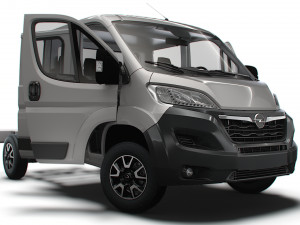 Opel Movano Chassis Truck CrCab 3450WB HQInterior 2023 3D 模型