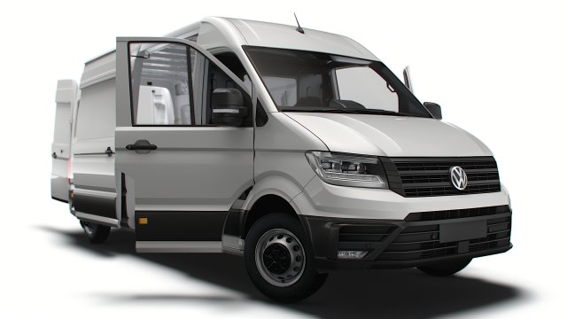 VW Crafter Panel Van L3H2 HQ Interior 2023 3D Model .c4d .max .obj .3ds .fbx .stl .blend 