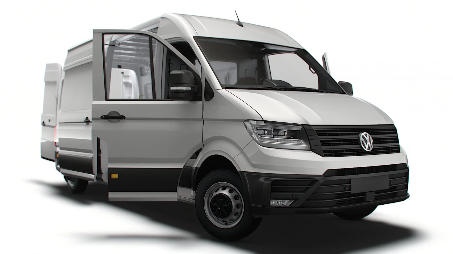 VW Crafter Panel Van L3H2 HQ Interior 2023 3D Model .c4d .max .obj .3ds .fbx .stl .blend 