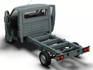 Citroen Jumper Chassis Truck SCab 3450WB HQInterior 2023 3D Model