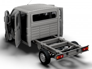 Citroen Jumper Chassis Truck CrCab 3450WB HQInterior 2023 Modello 3D