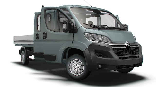 Citroen Jumper Crew Cab Truck HQInterior 2023 Modello 3D .c4d .max .obj .3ds .fbx .stl .blend 