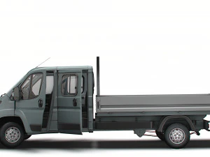 Citroen Jumper Crew Cab Truck HQInterior 2023 3D Model