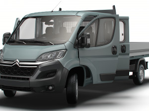Citroen Jumper Crew Cab Truck HQInterior 2023 Modello 3D