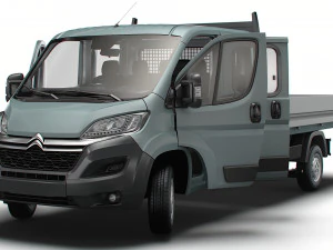 Citroen Jumper Crew Cab Truck HQInterior 2023 3D Model