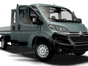 Citroen Jumper Crew Cab Truck HQInterior 2023 3D Model