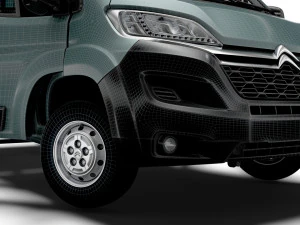 Citroen Jumper Crew Cab Truck HQInterior 2023 3D Model