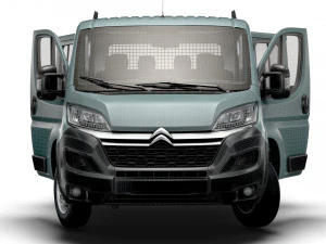 Citroen Jumper Crew Cab Truck HQInterior 2023 3D Model