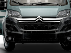Citroen Jumper Crew Cab Truck HQInterior 2023 Modello 3D