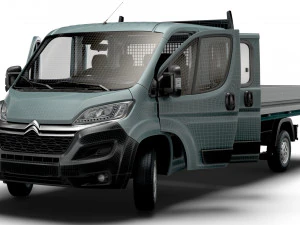 Citroen Jumper Crew Cab Truck HQInterior 2023 3D Model