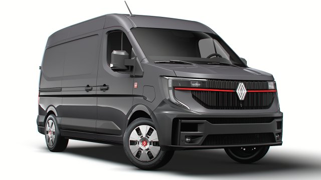 Renault Master E-TECH Red Edition L2H2 Van 2024 3D Model .c4d .max .obj .3ds .fbx .stl .blend 
