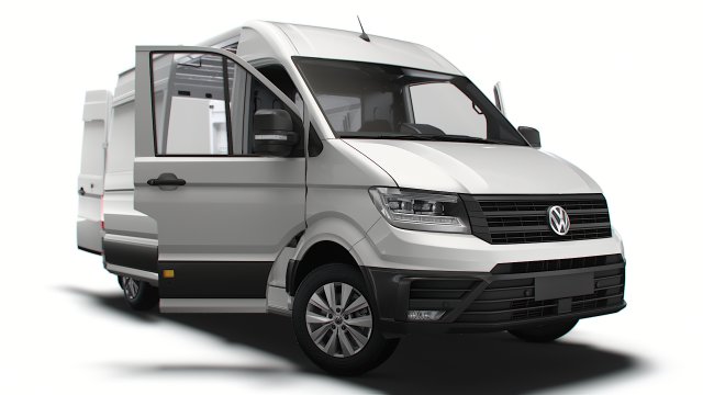 VW Crafter Panel Van L2H2 HQ Interior 2023 3D Model .c4d .max .obj .3ds .fbx .stl .blend 