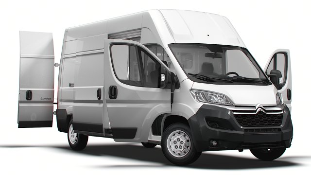 Citroen Jumper Van L3H3 HQ Interior 2023 3D Model .c4d .max .obj .3ds .fbx .stl .blend 