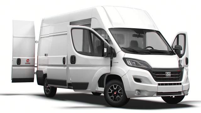 Fiat Ducato Van L3H3 HQ Interior 2023 Model 3D .c4d .max .obj .3ds .fbx .stl .blend 