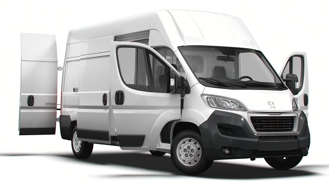 Peugeot Boxer Van L3H3 HQ Interior 2023 3D Модель .c4d .max .obj .3ds .fbx .stl .blend 