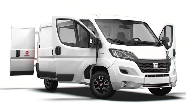 Fiat Ducato Van L1H1 HQ Interior2023 3D Model .c4d .max .obj .3ds .fbx .stl .blend 