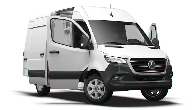 Mercedes Benz eSprinter L1H2 FWD HQ Interior 2024 3D Model .c4d .max .obj .3ds .fbx .stl .blend 