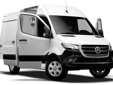 Mercedes Benz eSprinter L1H2 FWD HQ Interior 2024 3D Model