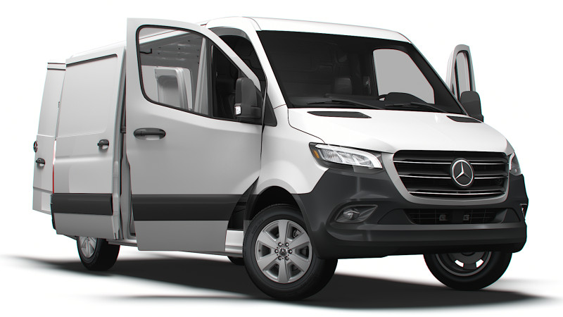 Mercedes Benz eSprinter L2H1 RWD HQ Interior 2024 Model 3D .c4d .max .obj .3ds .fbx .stl .blend 