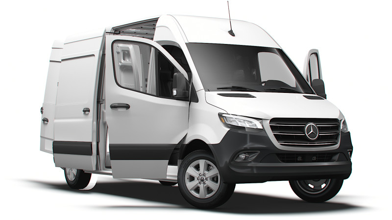 Mercedes Benz eSprinter L2H2 FWD HQ Interior 2024 3D Model .c4d .max .obj .3ds .fbx .stl .blend 
