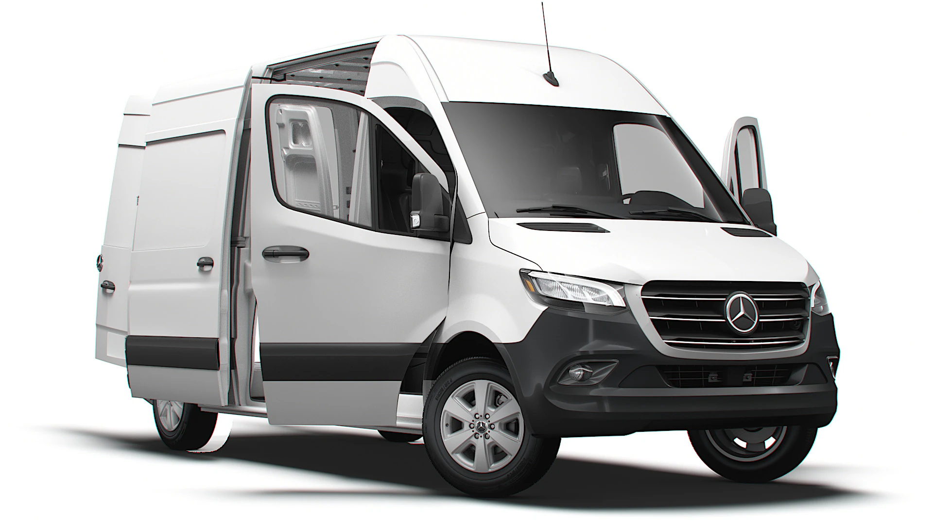Mercedes Benz eSprinter L2H2 FWD HQ Interior 2024 3D Model .c4d .max .obj .3ds .fbx .stl .blend