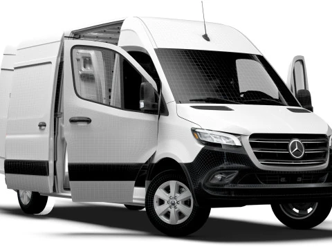 Mercedes Benz eSprinter L2H2 FWD HQ Interior 2024 3D Model
