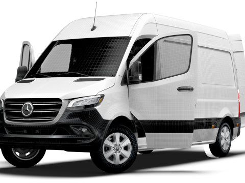 Mercedes Benz eSprinter L2H2 FWD HQ Interior 2024 3D Model