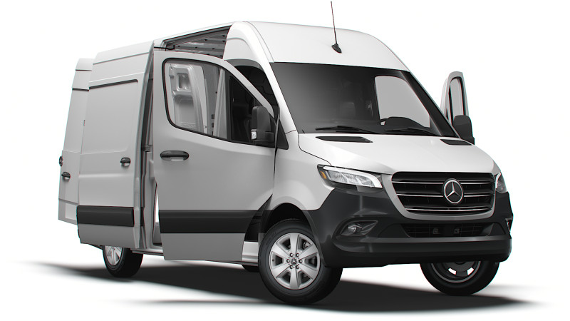 Mercedes Benz eSprinter L2H2 RWD HQ Interior 2024 3D Модель .c4d .max .obj .3ds .fbx .stl .blend 