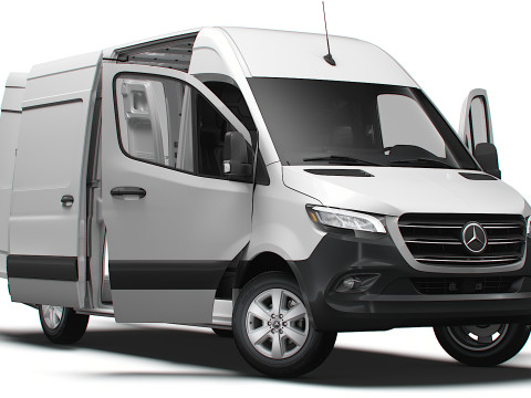 Mercedes Benz eSprinter L2H2 RWD HQ Interior 2024 3D Model